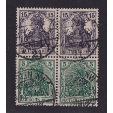ALEMANIA 1917 ESTAMPILLAS SE-TENANT ZUSAMMENDRUCKE USADAS QUE SON MUCHO MAS RARAS MI S6ab MUY RARA 640 EUROS